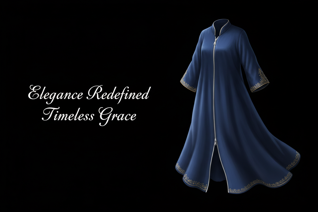 make the image like on right  there is a  pakistani women abaya  only without any bady with it make sure of it and add some text on left  side to glow up the the abaya with beautiful words ill left text work for u and the background must be pure black there only abaya and text on the whole image nothing else and make sure its in anime gibli style and also make the colour of the texts white and abaya have a zip from to end of the abaya at the center