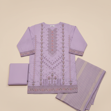 Lilac Embroidered Cotton 3 Piece Suit | Sahiba Collection